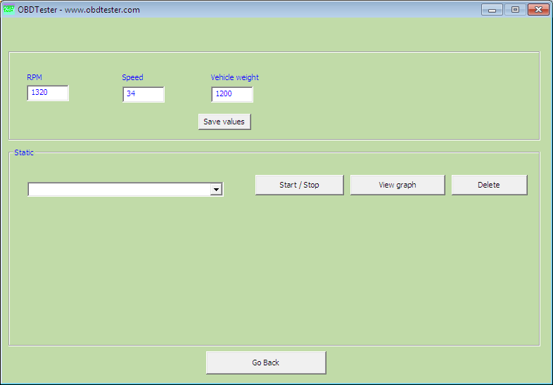 obdtester11: OBD-II diagnostic program screenshot
