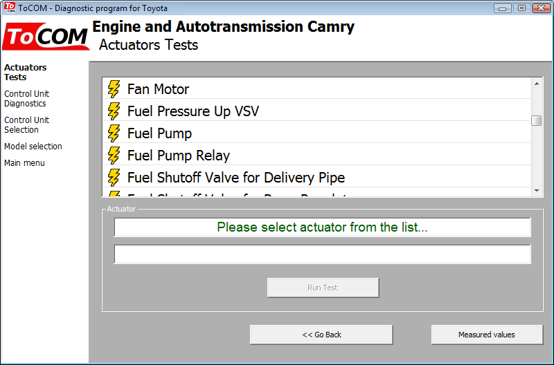 tocom12: OBD-II diagnostic program screenshot